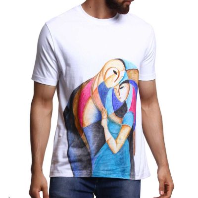 Abstract Art Hand-Painted T-Shirt – 100% Cotton, Eco-Friendly Design for Casual Style Manufacturers, Suppliers, Exporters in Delhi