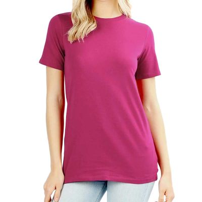 Basic Ladies’ Crew Neck T-Shirt - Regular Fit, 100% Cotton Short Sleeve Top in Black, White, Grey, Navy & Pastel Pink (XS to XL Manufacturers, Suppliers, Exporters in Delhi