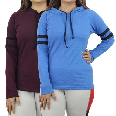 Basic Ladies Hooded T-Shirt – 100% Cotton, Short Sleeve, Casual Wear for Women in Multiple Colors (S-XL) Manufacturers, Suppliers, Exporters in Delhi