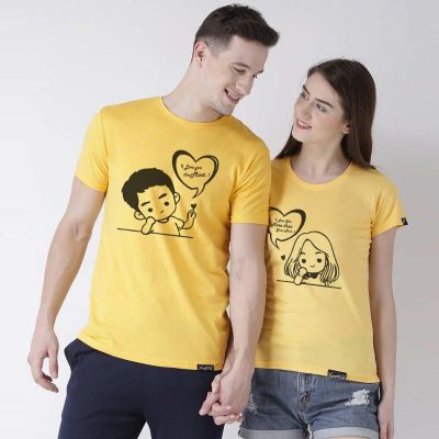 Couple T-Shirts Set | Soft 100% Cotton, Regular Fit | Ideal for Family Gatherings & Casual Wear Manufacturers, Suppliers, Exporters in Delhi