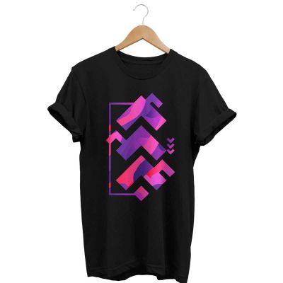 Geometric Hand-Painted T-Shirt – Cotton-Linen Blend with Bold Shapes Manufacturers, Suppliers, Exporters in Delhi