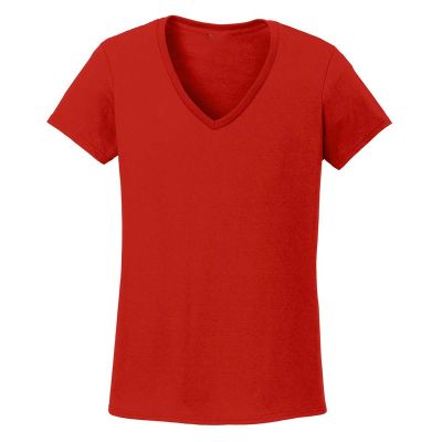 Ladies’ V-Neck T-Shirt - Slim Fit, 100% Cotton Short Sleeve Top in Coral, Burgundy, Navy & Charcoal (XS to XL Manufacturers, Suppliers, Exporters in Delhi
