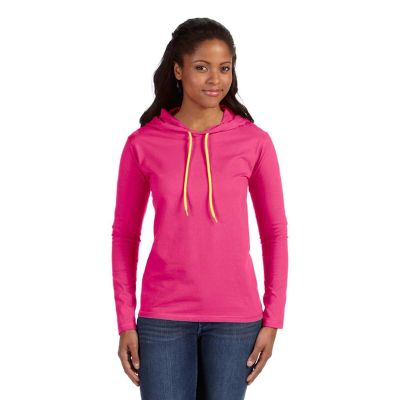 Long Sleeve Womens Hooded T-Shirt – 100% Cotton, Soft and Cozy, Regular Fit in Black, Burgundy, Charcoal, Navy (S-XL) Manufacturers, Suppliers, Exporters in Delhi