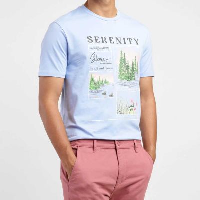 Mens Graphic Print Crewneck T-Shirt - Cotton Blend - Casual Streetwear Manufacturers, Suppliers, Exporters in Delhi