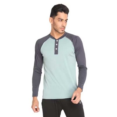 Mens Raglan Henley T-Shirt - 60% Cotton, 40% Polyester, Relaxed Fit, Sizes S-XXL Manufacturers, Suppliers, Exporters in Delhi