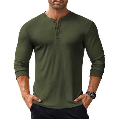 Mens Casual Full Sleeve Henley T-Shirt – 100% Cotton, Relaxed Fit for Everyday Style Manufacturers, Suppliers, Exporters in Delhi