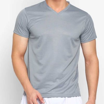 Slim Fit Polyester V-Neck T-Shirt - Quick-Drying, Breathable, and Anti-Wrinkle Fabric, Ideal for Daily Wear (Sizes S to 2XL) Manufacturers, Suppliers, Exporters in Delhi