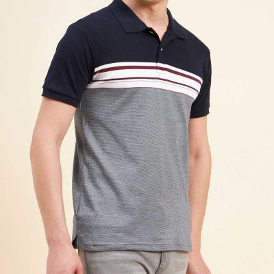 Slim Fit Striped Cotton Polo T-Shirt | Multi-Color Design & Stretchable Fabric Manufacturers, Suppliers, Exporters in Delhi
