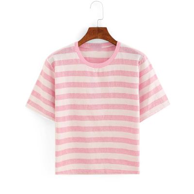 Striped Girls’ T-Shirt - Regular Fit Crew Neck Top in 100% Cotton for Ages 3-15 in Trendy Color Combinations Manufacturers, Suppliers, Exporters in Delhi
