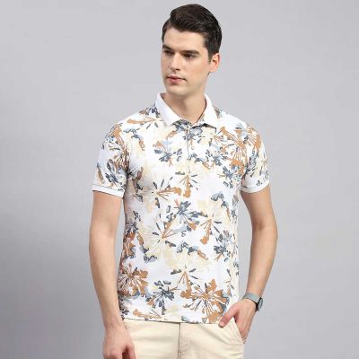 Stylish Floral Print Slim Fit T-Shirt - Henley Neck Design in Soft Polyester-Viscose for Trendy Beach and Vacation Looks (Sizes S to XXL) Manufacturers, Suppliers, Exporters in Badr