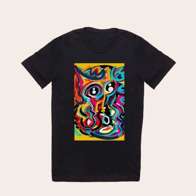Tribal Art Hand-Painted T-Shirt – Organic Cotton, Boat Neck, 3/4 Sleeves Manufacturers, Suppliers, Exporters in Delhi