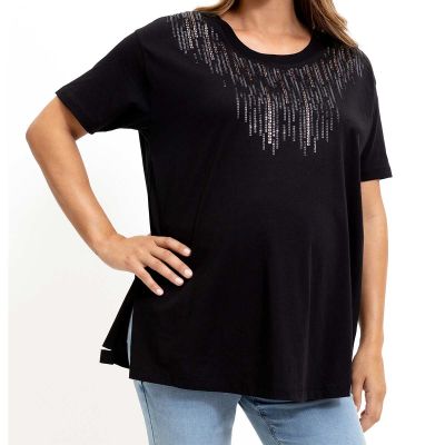 Womens Embellished Maternity T-Shirt | Relaxed Fit with Scoop Neck | Ideal for Brunch & Everyday Wear Manufacturers, Suppliers, Exporters in Delhi