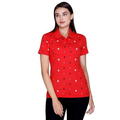 Womens Printed Corporate T-Shirt | Subtle Professional Prints, Cotton Fabric | Office & Promotional Wear Manufacturers, Suppliers, Exporters in Delhi