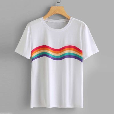 Womens Striped Print T-Shirt | Regular Fit in Lightweight Cotton | Perfect for Casual Wear & Layering in Fall Manufacturers, Suppliers, Exporters in Delhi