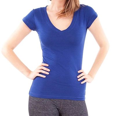 Womens Active V Neck T Shirt Moisture Wicking for Gym Wear XS to XL Manufacturers, Suppliers, Exporters in Delhi