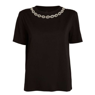 Womens Embellished Knitted T Shirt Scoop Neck Casual Style XS to XL Manufacturers, Suppliers, Exporters in Delhi