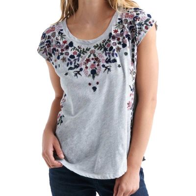 Womens Embellished Striped T Shirt V Neck Casual Wear XS to XL Manufacturers, Suppliers, Exporters in Delhi
