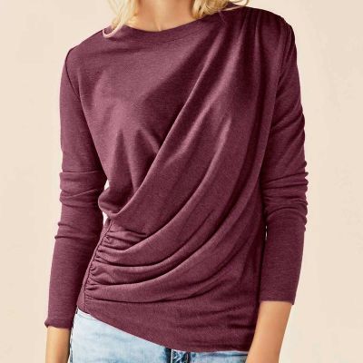 Womens Long Sleeve Knitted T Shirt Soft Cotton Casual Wear XS to XL Manufacturers, Suppliers, Exporters in Delhi